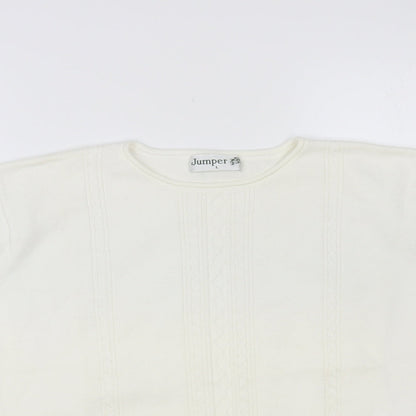 Womens UK Size L Jumper White Pullover Jumper