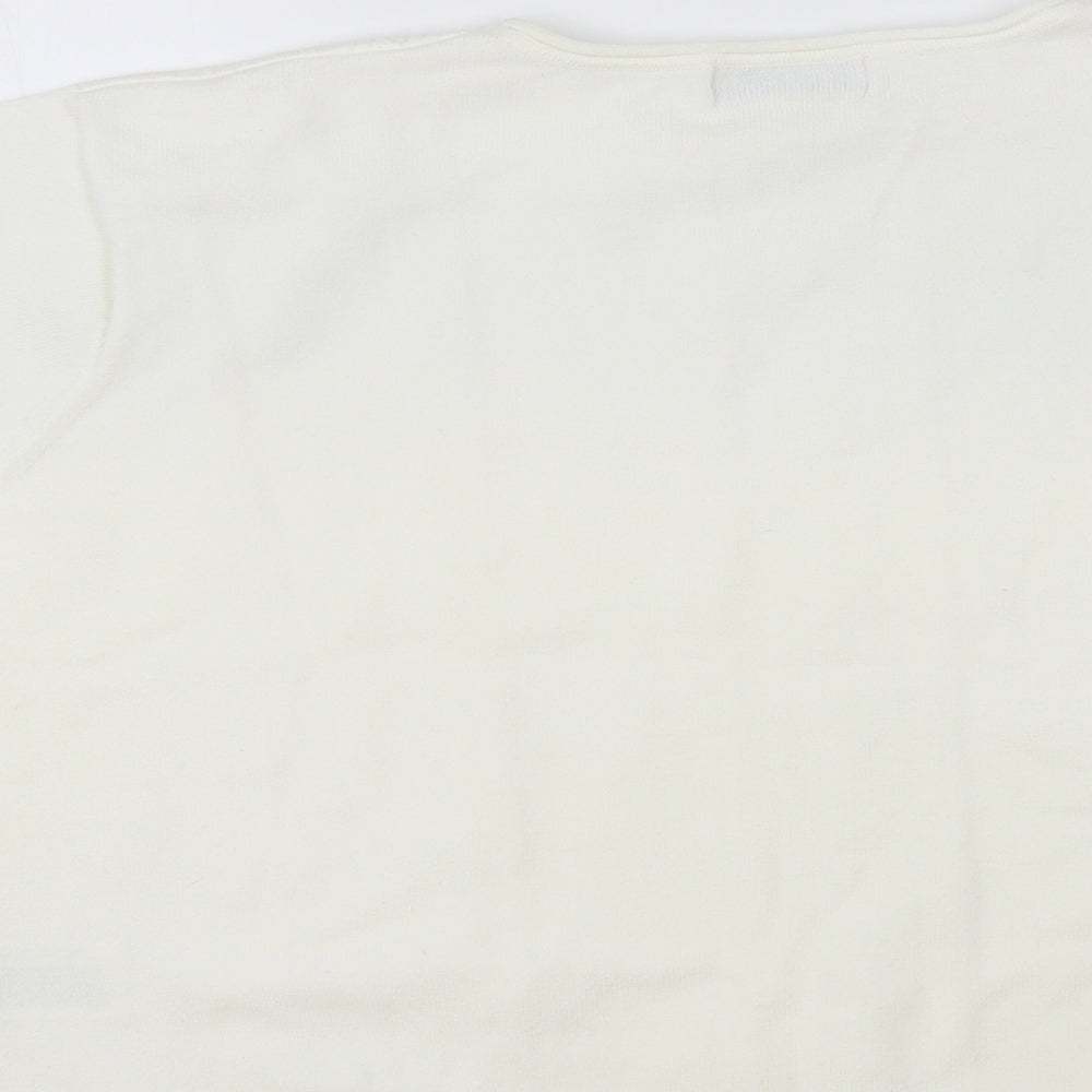 Womens UK Size L Jumper White Pullover Jumper