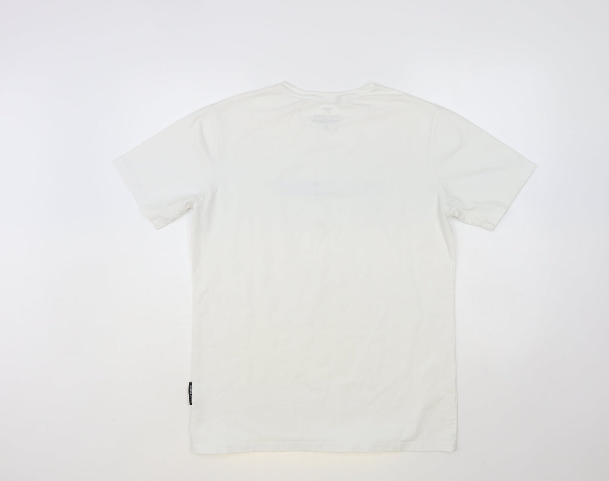 Physiq Mens White Cotton Pullover T-Shirt Size L Crew Neck Pullover