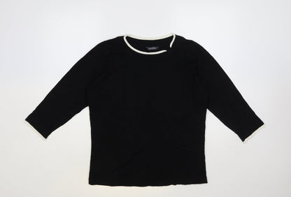 Womens UK Size 16 Profile Black Pullover Jumper