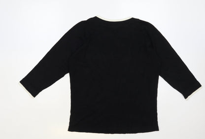 Womens UK Size 16 Profile Black Pullover Jumper