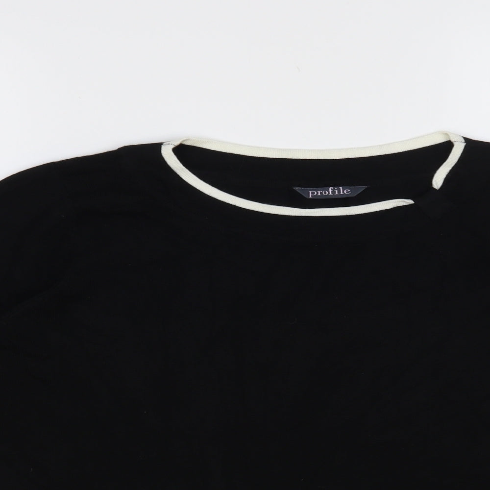 Womens UK Size 16 Profile Black Pullover Jumper