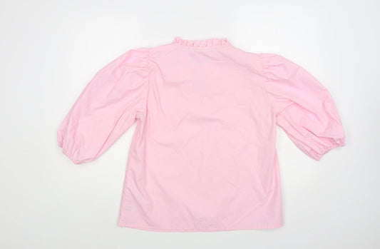 Womens UK Size 8 Kaffe Pink Basic Blouse