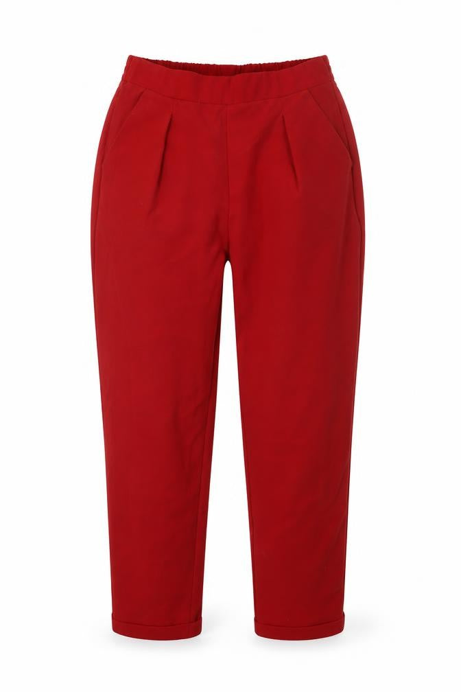 Womens UK Size S Stradivarius Regular Fit Carrot Red Trousers