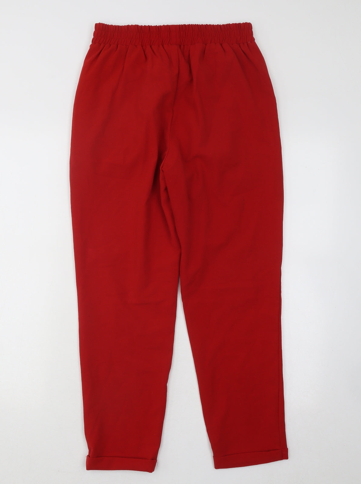 Womens UK Size S Stradivarius Regular Fit Carrot Red Trousers