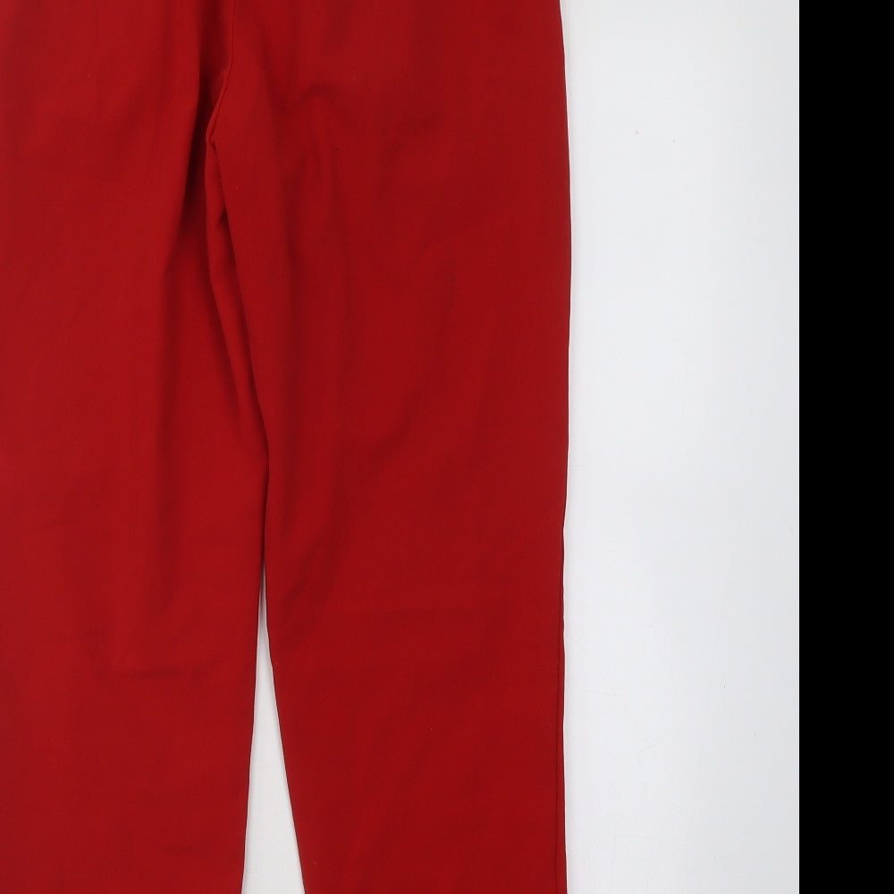 Womens UK Size S Stradivarius Regular Fit Carrot Red Trousers