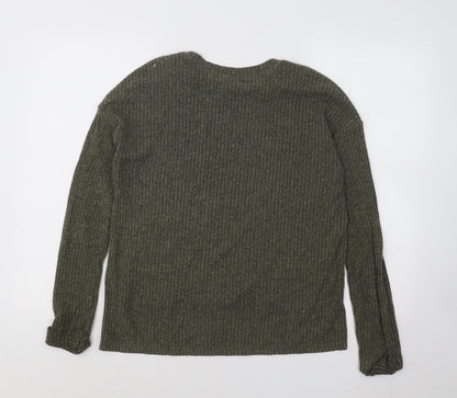 Primark Womens Green Round Neck Polyester Pullover Jumper Size 6