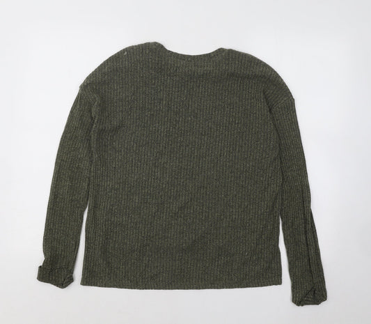 Primark Womens Green Round Neck Polyester Pullover Jumper Size 6