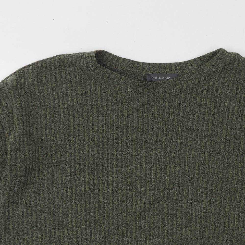 Primark Womens Green Round Neck Polyester Pullover Jumper Size 6
