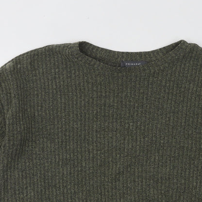 Primark Womens Green Round Neck Polyester Pullover Jumper Size 6
