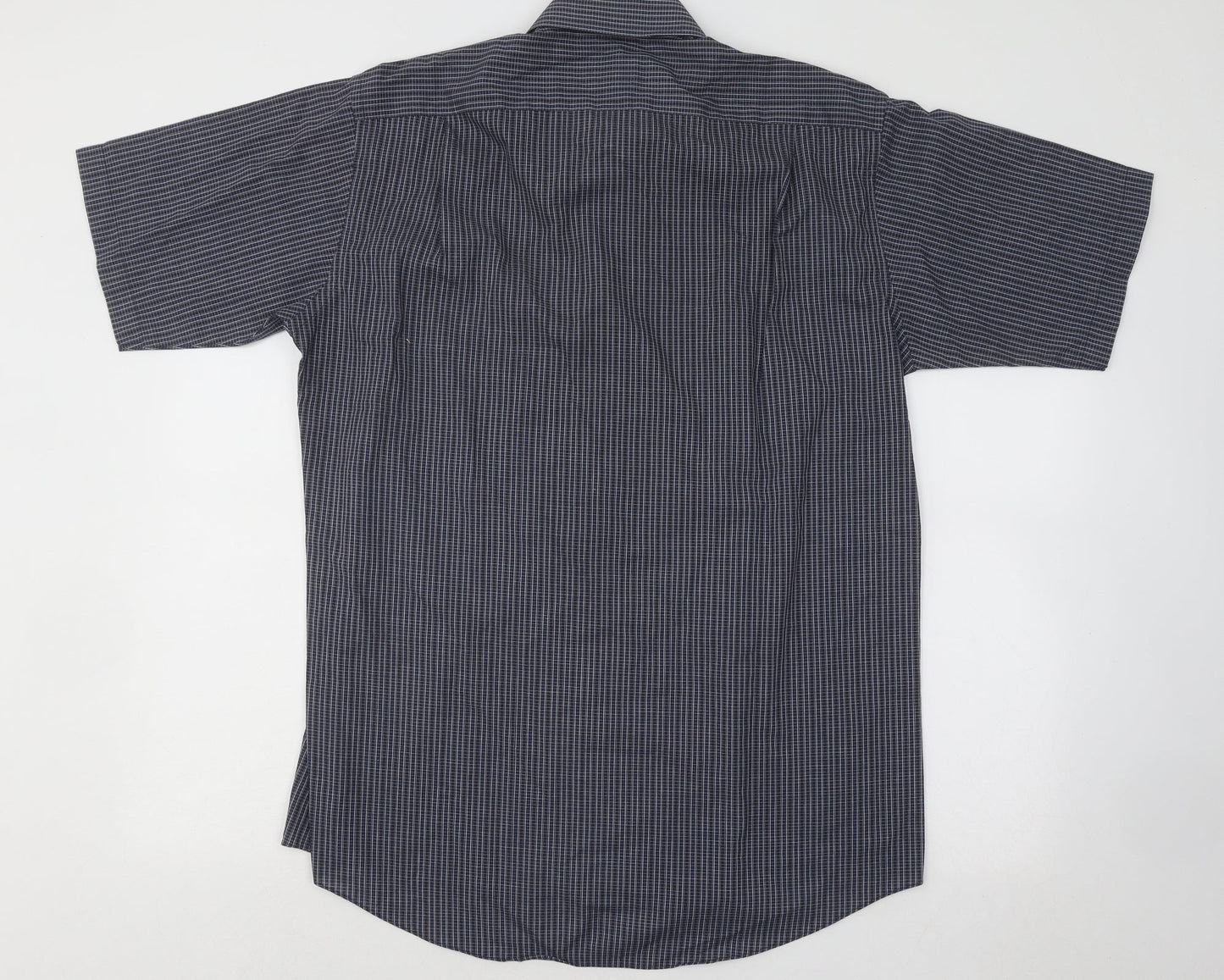 Mens UK Size 16 TownCraft Blue  Button-Up Short Sleeve Casual Shirt