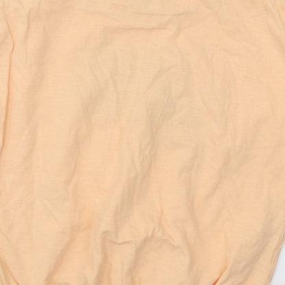 NEXT Girls Orange Cotton Basic T-Shirt Size 6 Years Round Neck Pullover - Awesome