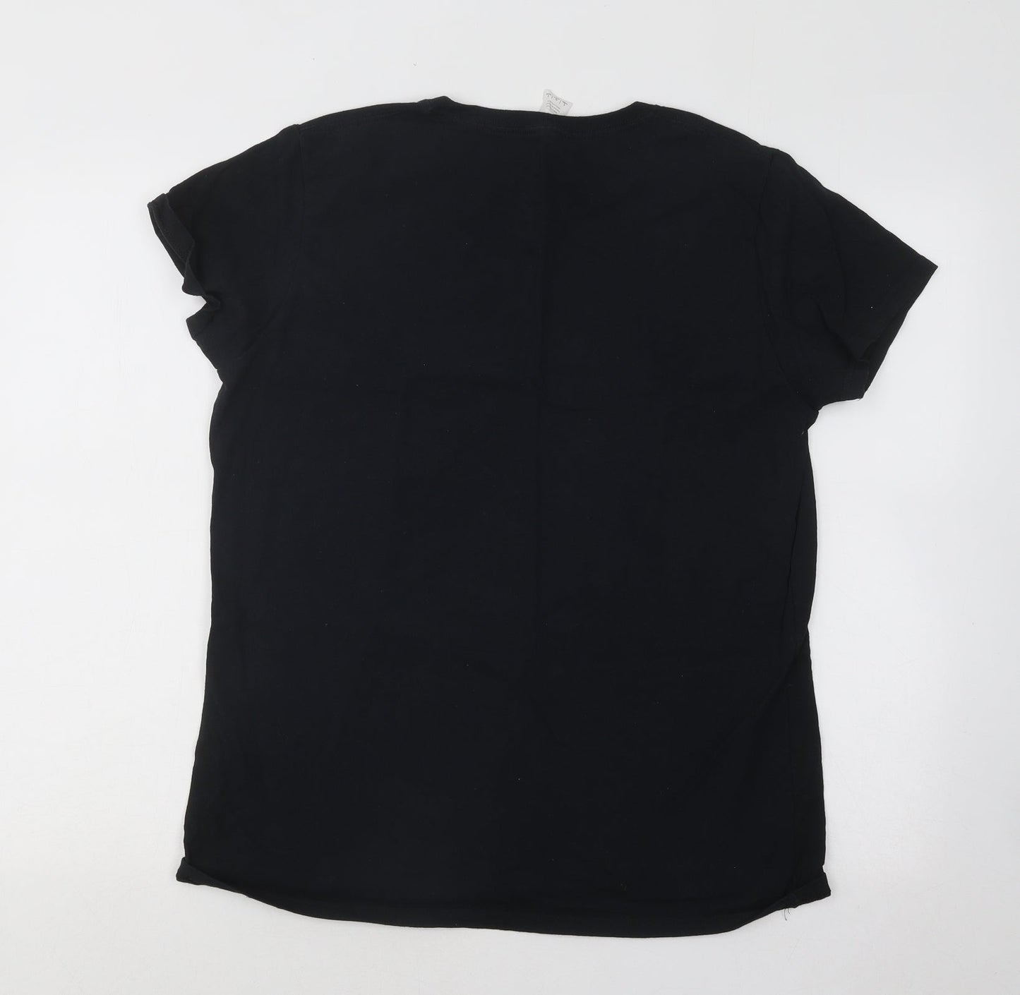 Mens UK Size L Gildan Black  T-Shirt