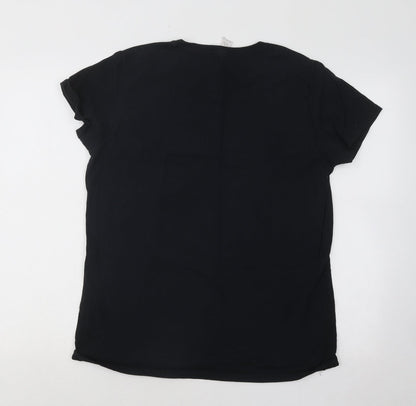 Mens UK Size L Gildan Black  T-Shirt