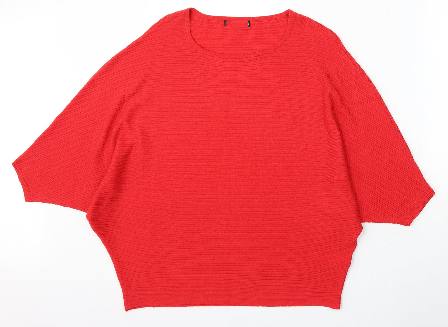 F&F Womens Red Round Neck Acrylic Pullover Jumper Size 10