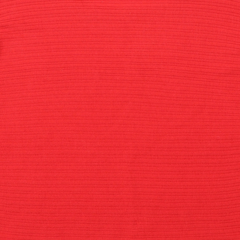 F&F Womens Red Round Neck Acrylic Pullover Jumper Size 10