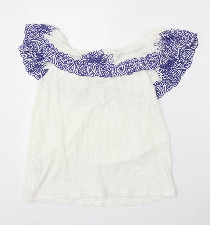 Womens UK Size S Oasis Ivory Basic Blouse