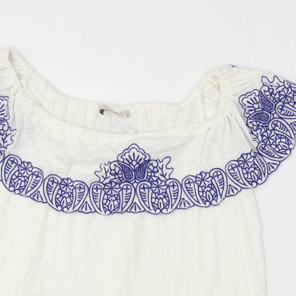 Womens UK Size S Oasis Ivory Basic Blouse