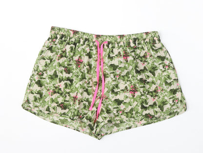 Atmosphere Womens Green Floral Polyester Bermuda Shorts Size 10 L4 in Regular Drawstring