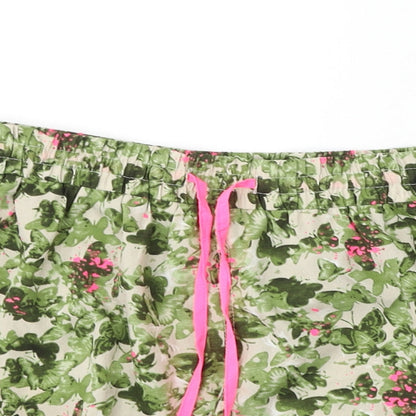 Atmosphere Womens Green Floral Polyester Bermuda Shorts Size 10 L4 in Regular Drawstring