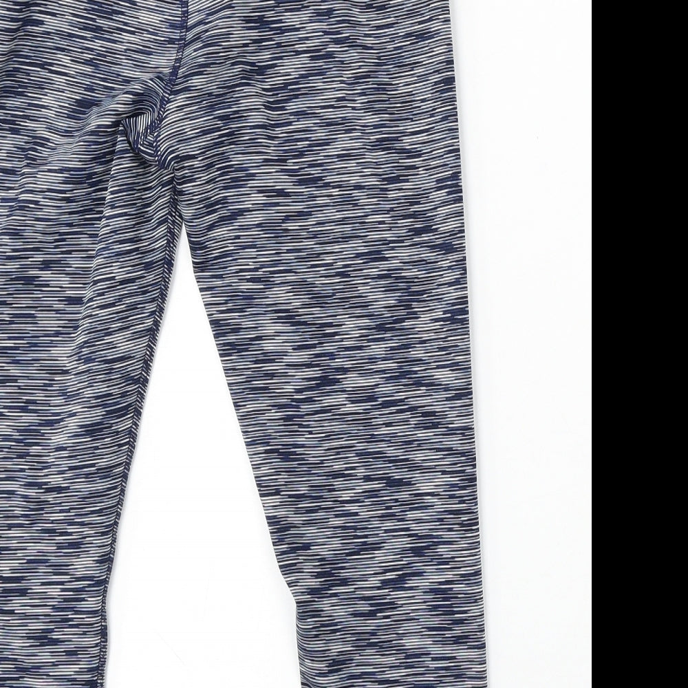Preworn Womens Blue Striped Polyester Jogger Leggings Size S L21 in Regular