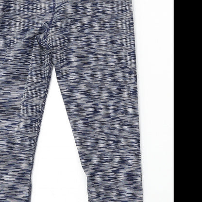 Preworn Womens Blue Striped Polyester Jogger Leggings Size S L21 in Regular