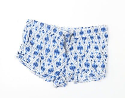 Denim & Co. Womens Blue Polyester Bermuda Shorts Size 8 L3 in Regular Drawstring