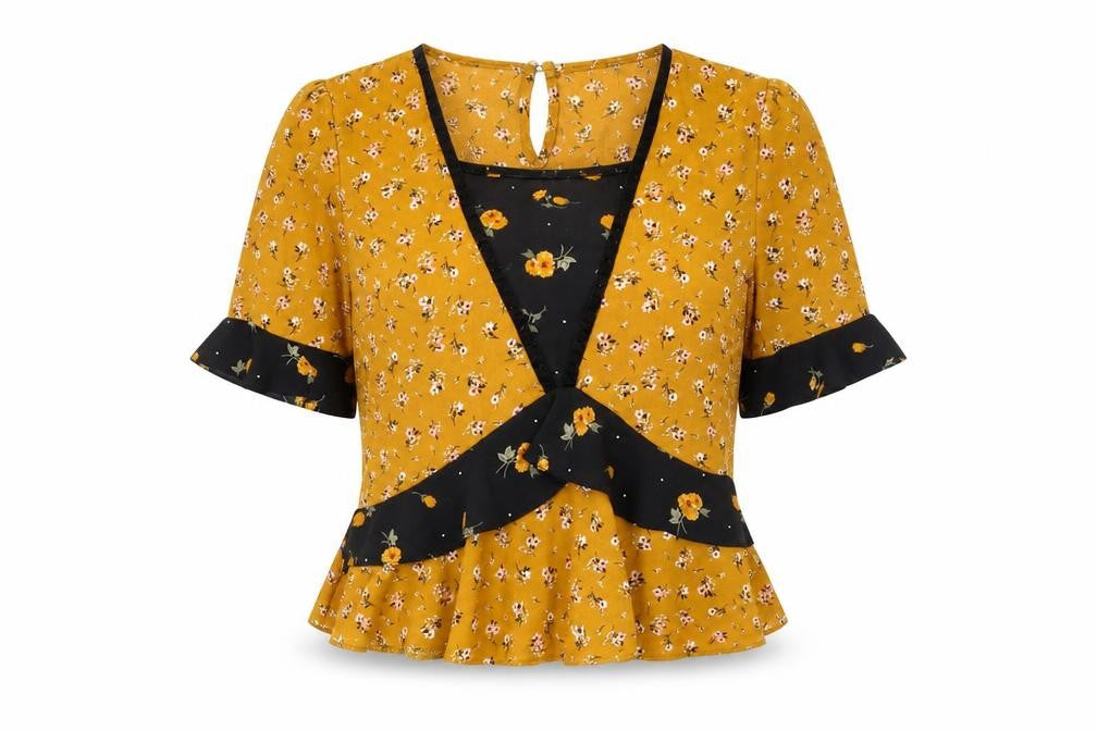 Womens UK Size 10 Primark Yellow Basic Blouse