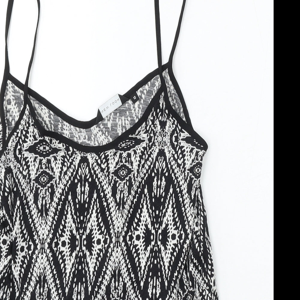 Womens UK Size 12 New Look Black Basic Tank
