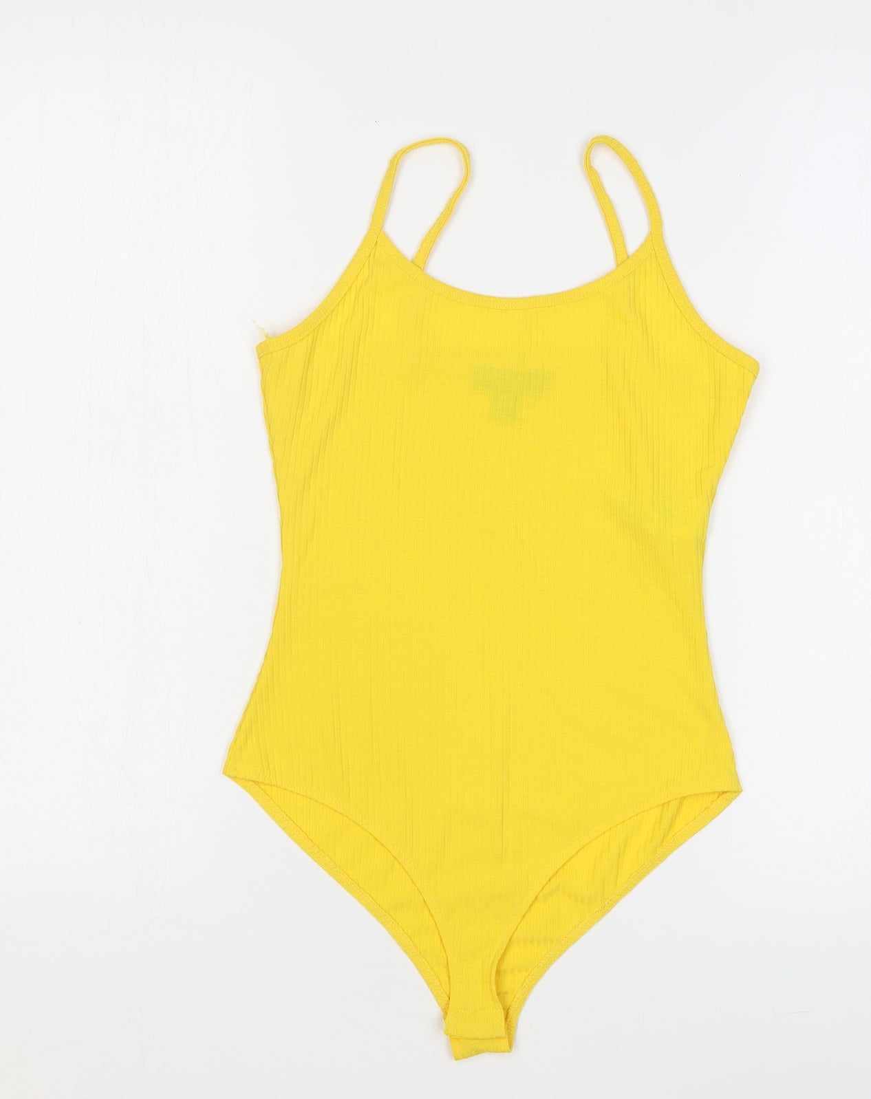 Primark Womens Yellow Polyester Bodysuit One-Piece Size 4 Snap