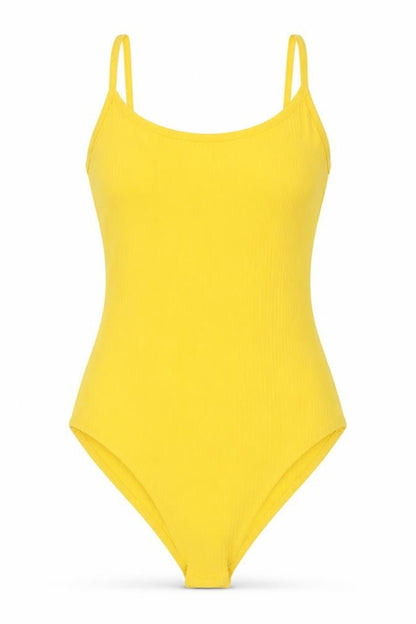 Womens UK Size 4 Primark One-Piece Yellow Bodysuit