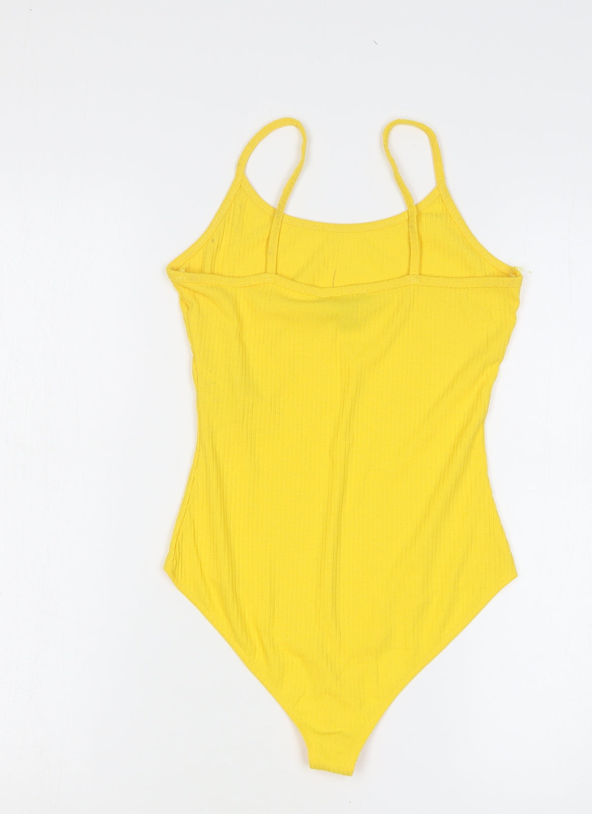 Primark Womens Yellow Polyester Bodysuit One-Piece Size 4 Snap