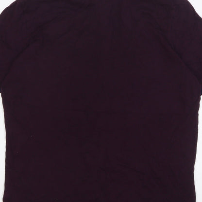 Autograph Mens Purple Cotton Polo Size M Collared Button