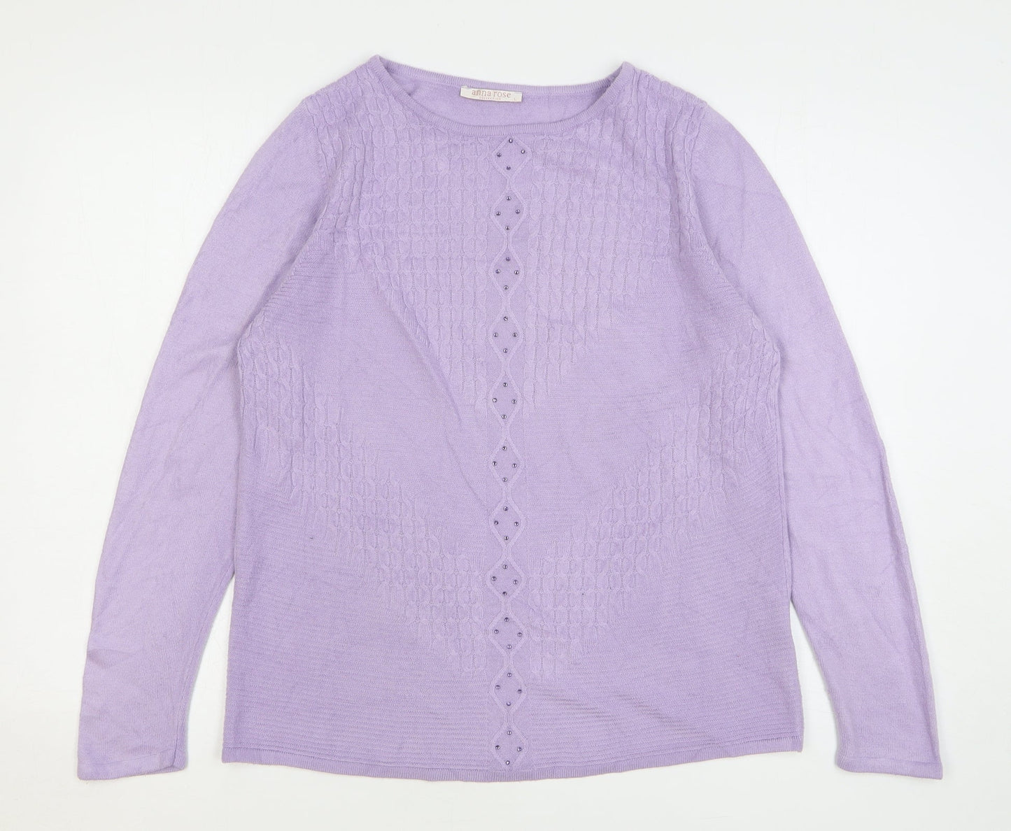 Womens UK Size L Anna Rose Purple Pullover Jumper