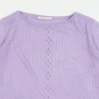 Womens UK Size L Anna Rose Purple Pullover Jumper