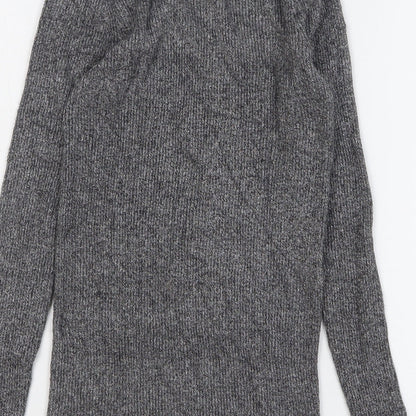 Warehouse Womens Grey Scoop Neck Viscose Pullover Jumper Size 6