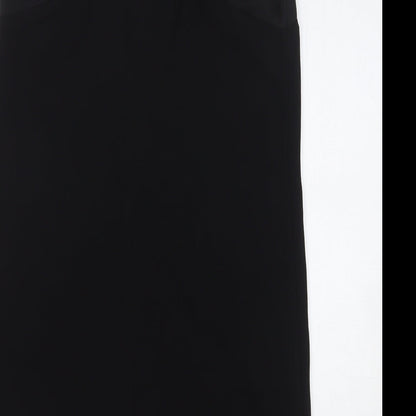 Marks and Spencer Womens Black Polyester Shift Size 10 V-Neck Button