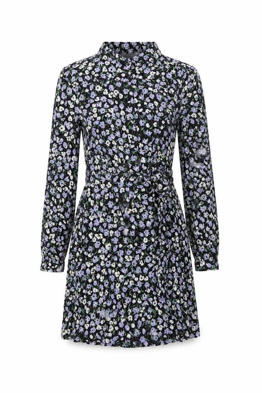 MNG Womens Multicoloured Floral Viscose A-Line Size 6 Collared Button
