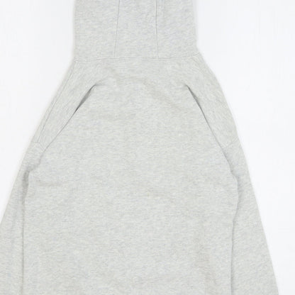 NEXT Girls Grey Cotton Pullover Hoodie Size 7 Years Pullover - New York