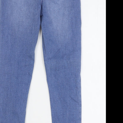 Matalan Girls Blue Cotton Skinny Jeans Size 9 Months Regular Button