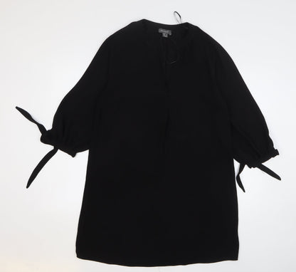 Primark Womens Black Polyester Shift Size 12 V-Neck Pullover