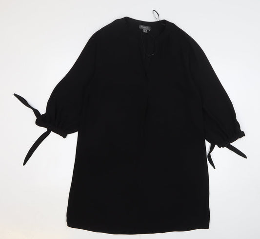 Primark Womens Black Polyester Shift Size 12 V-Neck Pullover