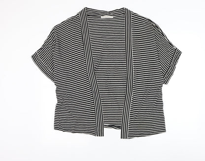 George Womens Black Square Neck Striped Viscose Cardigan Jumper Size 14