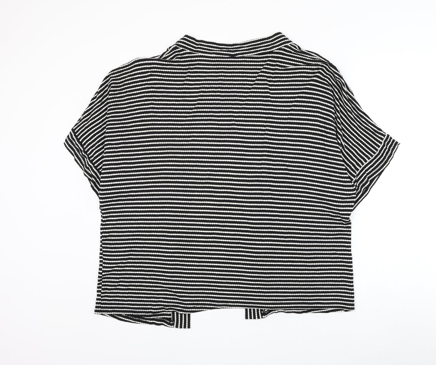 George Womens Black Square Neck Striped Viscose Cardigan Jumper Size 14