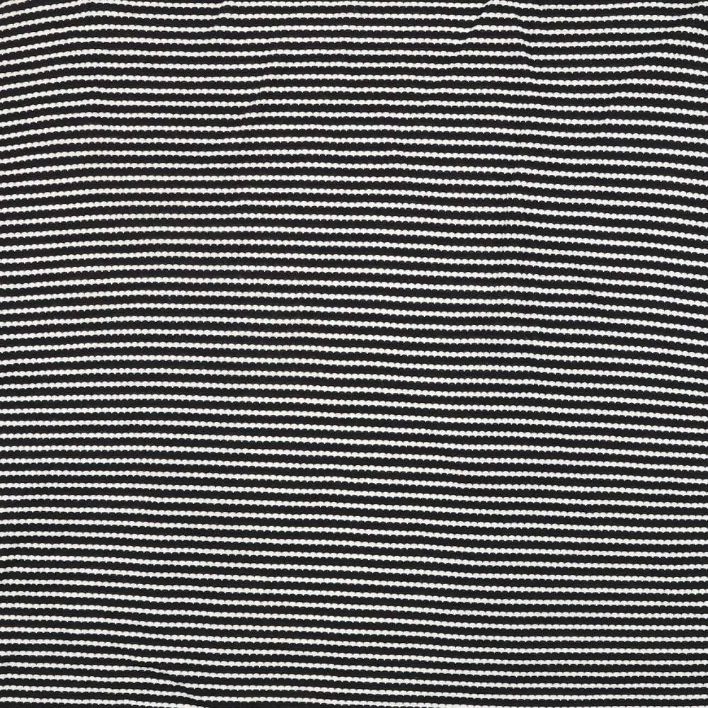 George Womens Black Square Neck Striped Viscose Cardigan Jumper Size 14