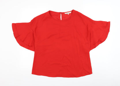 Womens UK Size 12 Peacocks Red Basic Blouse