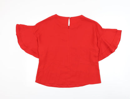 Womens UK Size 12 Peacocks Red Basic Blouse