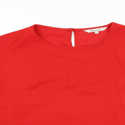 Womens UK Size 12 Peacocks Red Basic Blouse