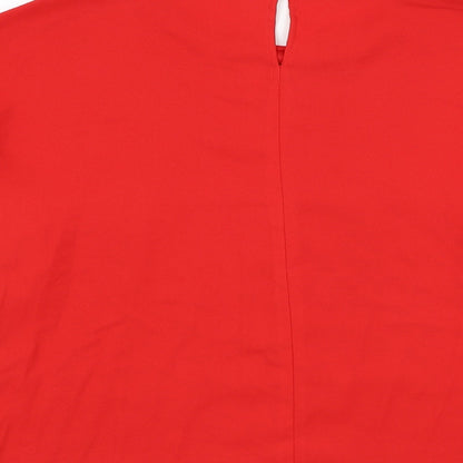 Womens UK Size 12 Peacocks Red Basic Blouse