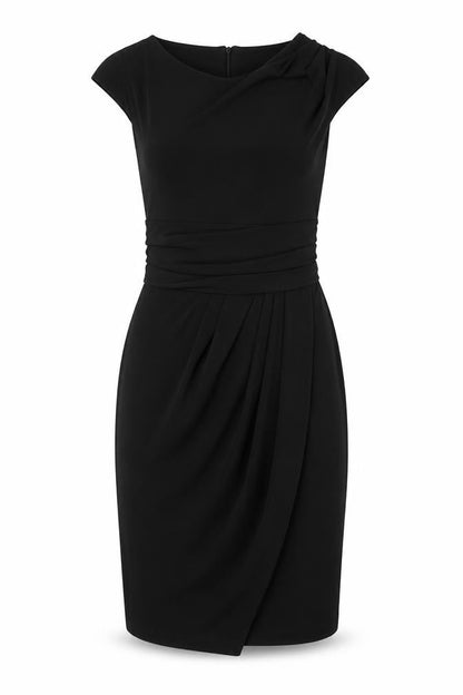 Linea Womens Black Polyester Bodycon Size 8 Round Neck Zip